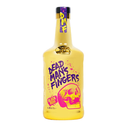 Dead Man's Fingers Black Rum 70cl with Belgian Chocolates, Drinks Biscuits & Olly's Olives Wicker Gift Box